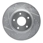 63167066L - : DFC Brake Rotor - Drilled and Slotted - Silver for DYNAMIC FRICTION Image