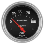 3522 - : GAUGE, OIL PRESSURE, 2 5/8", 100PSI, ELECTRIC, SPORT-COMP for AutoMeter Image