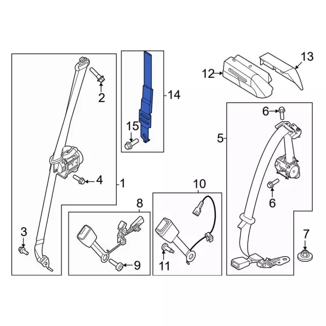 PC3Z26613D74AA - Electrical: Child Seat Bracket for Ford: F-250 Super Duty, F-350 Super Duty, F-450 Super Duty Image