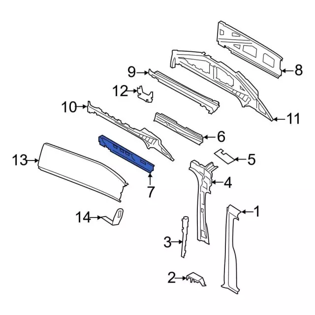 BK3Z6151212M - : Rail Assembly Roof Side for Ford Image
