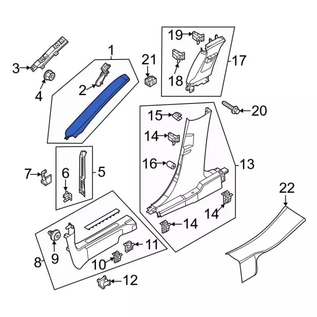 LJ8Z5803598AE - Body: Windshield Pillar Trim for Ford: Mustang Mach-E Image