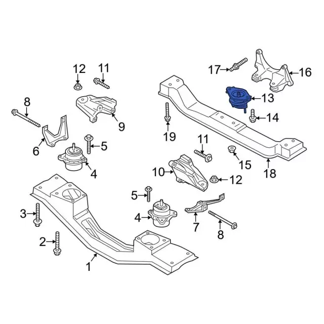 LK4Z6068A - Engine: Trans Mount for Ford: Transit-150, Transit-250, Transit-350, Transit-350 HD Image