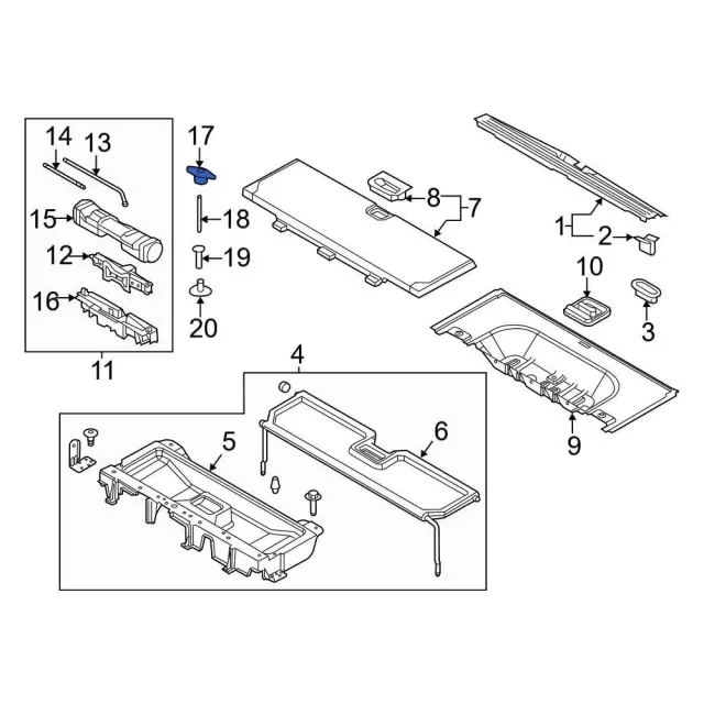 W708626S437 - : Utility Tray Retainer for Ford Image
