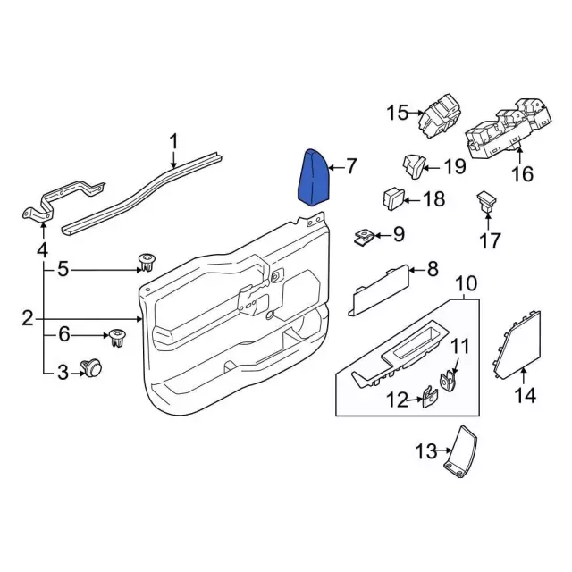 ML3Z17K709AG - Body: Upper Trim for Ford: F-150, F-150 Lightning, F-250 Super Duty, F-350 Super Duty, F-450 Super Duty Image