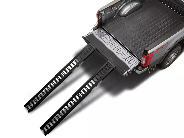 HC3Z99286F56D - Body: Bed Ramp Stowable Loading - Two Ramp Kit for Ford: F-250 Super Duty, F-350 Super Duty, F-450 Super Duty Image