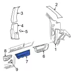 F4UZ1513228B - Body: Sill Plate for Ford: E-150 Econoline, E-150 Econoline Club Wagon, E-250 Econoline, E-350 Econoline, E-350 Econoline Club Wagon, Econoline Super Duty Image