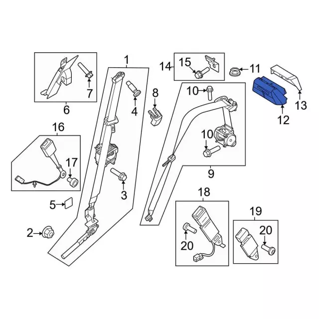 Plug Seat Belt Anchorage Hol - Ford (FL3Z-15601B32-AV)