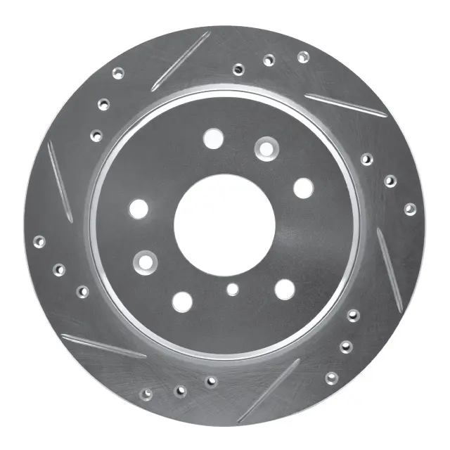 63180015L - : DFC Brake Rotor - Drilled and Slotted - Silver for DYNAMIC FRICTION Image