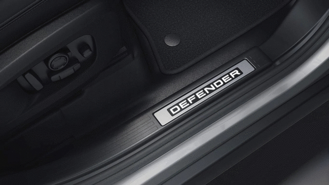 LR131471 - Exterior: Illuminated Sill Tread Plate, Ebony, 110 for Land Rover: Defender 110, Defender 90 Image