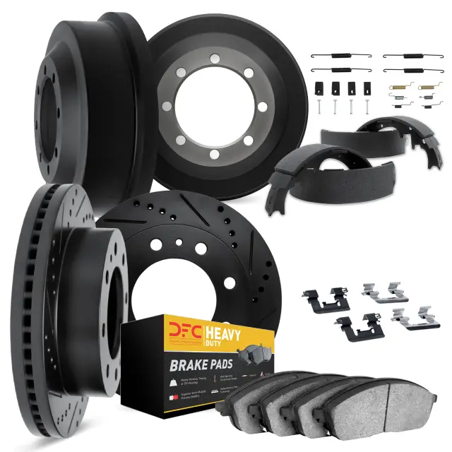 828448014 - : DFC Brake Rotor - Drilled &amp; Slotted - Black- Heavy Duty Brake Pad &amp; HW Kit for DYNAMIC FRICTION Image