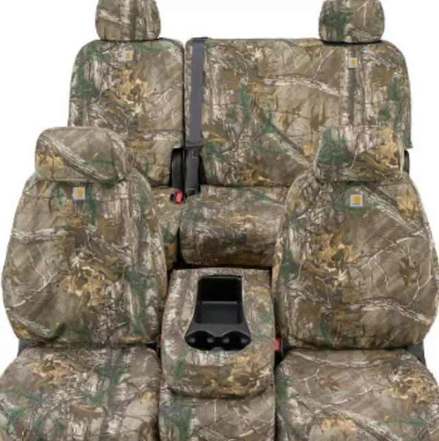 Seat Covers - Realtree Protective By Covercraft, Rear Row, 60/40, W/Armrest, For SuperCrew, Realtree Brown - Ford (VGL3Z-2663812-D)