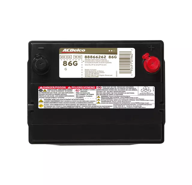 88866262 - Electrical: Vehicle Battery for Cadillac: XLR | Chevrolet: Aveo, Aveo5, Colorado, Corvette | GMC: Canyon | Hummer: H3, H3T | Pontiac: Solstice | Saturn: Sky Image
