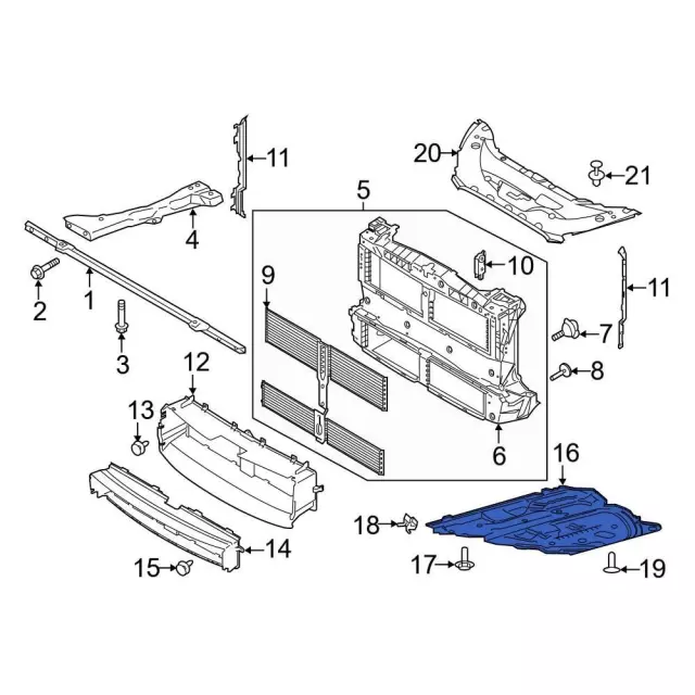 Radiator Support Splash Shield - Ford (LX6Z-6775-AC)