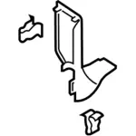 HC3Z2502344AA - Body: Cowl Kick Panel for Ford: F-250 Super Duty, F-350 Super Duty, F-450 Super Duty Image