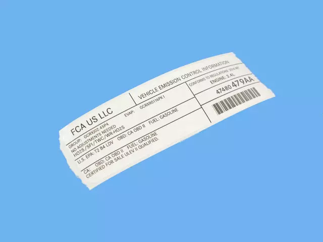 Vehicle Emission Control Information Label - Mopar (47480910aa)