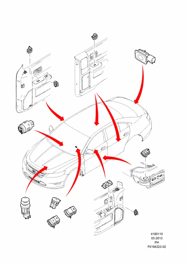 BB5Z14529BE - Body: Window Switch for Ford Image