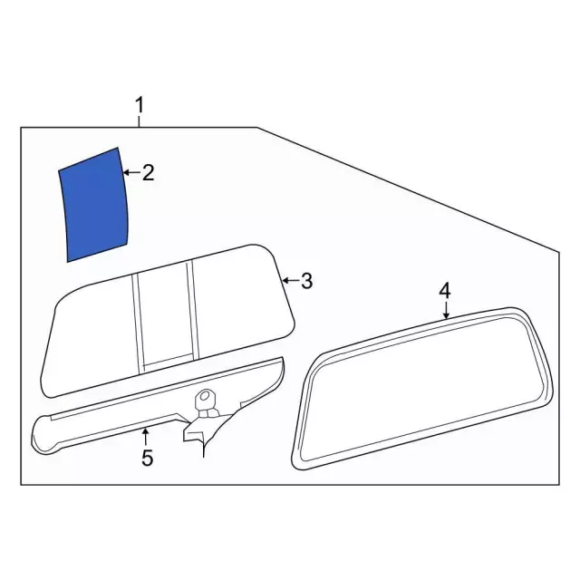 7C3Z2542006D - Body: Sliding Glass for Ford: F-250 Super Duty, F-350 Super Duty, F-450 Super Duty Image