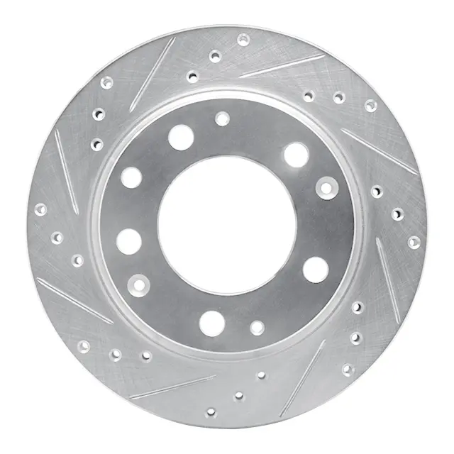63102002L - Brakes &amp; Brake Parts: DFC Brake Rotor - Drilled and Slotted - Silver for DYNAMIC FRICTION Image