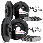 861416000 - : DFC Rotors-Drilled &amp; Slotted-Black w/ EURO 5000 Ceramic Brake Pads Incl Hdw for DYNAMIC FRICTION Image
