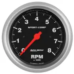 3991 - : GAUGE, TACHOMETER, 3 3/8", 8K RPM, IN-DASH, SPORT-COMP for AutoMeter Image