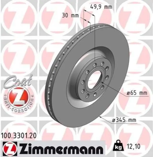 100330120 - : Zimmermann 100.3301.20 Disc Brake Rotor for ZIMMERMANN Image