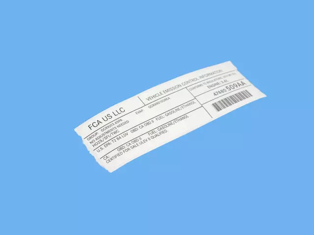 Vehicle Emission Control Information Label - Mopar (47480509AA)