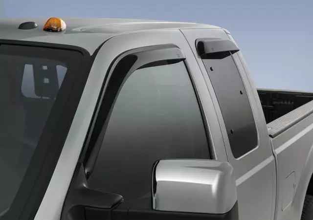 VGC3Z18246B - Exterior: 2004-2016 Ford Side Window Deflectors - Supercab for Ford: E-350 Super Duty, E-450 Super Duty, F-250 Super Duty, F-350 Super Duty, F-450 Super Duty, F-550 Super Duty Image