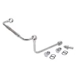 8132 - : Chrome Dual-Feed Fuel Line Kit With No Fuel Filter And 3/8" Barbed End Inlet for Edelbrock Image