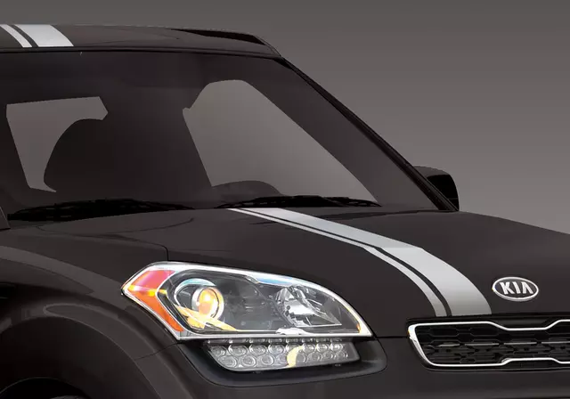 2K020ADU02 - Exterior: Racing Stripe (Silver) Hood Only Required for Kia: Soul Image