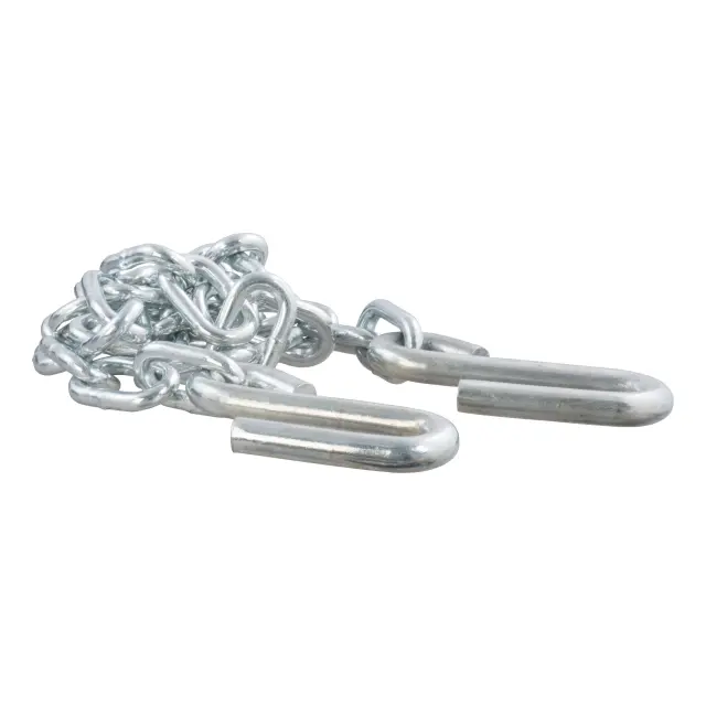 80030 - : 48" Safety Chain with 2 S-Hooks (5,000 lbs, Clear Zinc) for CURT Image