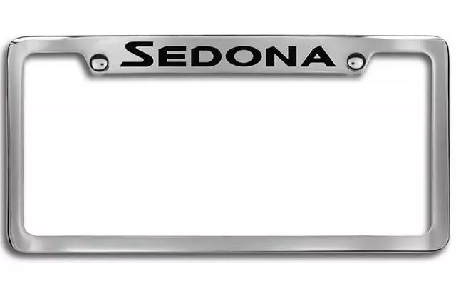 UR013AY002VQ - Exterior: License Plate Frame - Chrome - Upper Logo for Kia: K5, Rio, Sedona Image