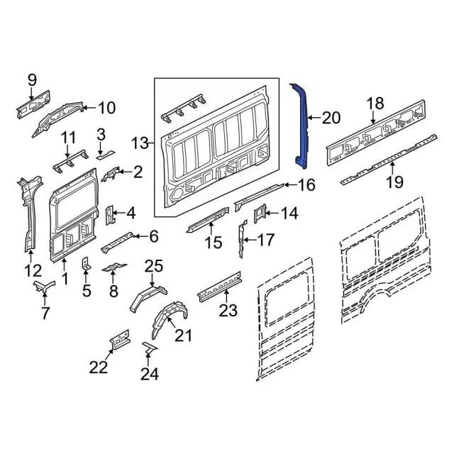 JK4Z6140455B - Body: Body D-Pillar Reinforcement for Ford Image