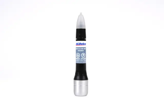 19332023 - : Overcast Metallic (WA402Y) Four-In-One Touch-Up Paint - .5 oz Pen for Cadillac: Escalade, Escalade ESV | Chevrolet: Silverado 1500, Silverado 2500 HD, Silverado 3500 HD, Suburban, Suburban 3500 HD, Tahoe | GMC: Sierra 1500, Sierra 2500 HD, Sierra 3500 HD, Yukon, Yukon XL Image