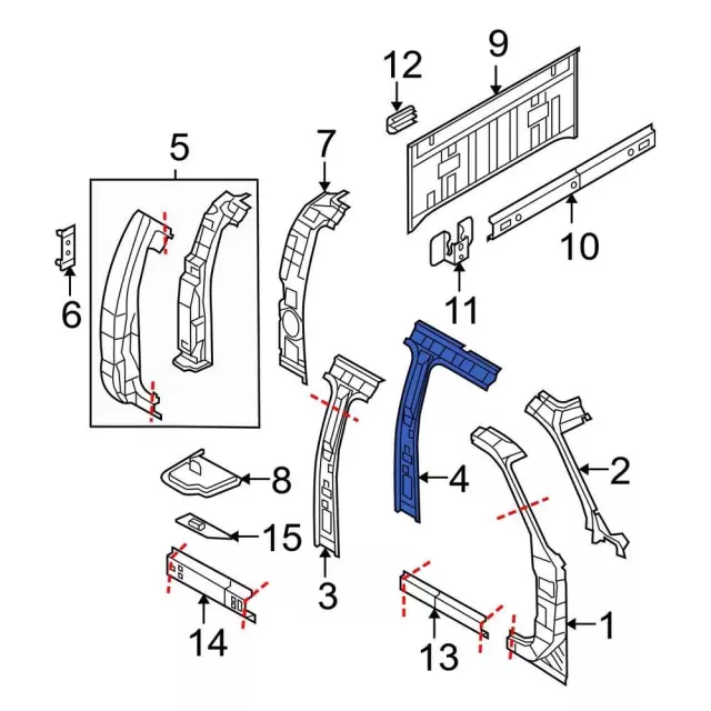7C3Z2624301B - Body: Inner Pillar for Ford: F-250 Super Duty, F-350 Super Duty, F-450 Super Duty Image