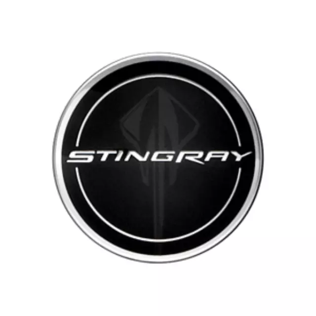 Center Cap in Black with Stingray Script - GM (19301418)