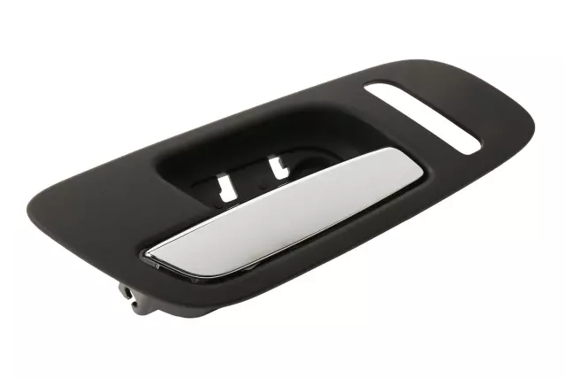 Part# 22855627 Front Driver Side Interior Door Handle in Ebony with Chrome Release Handle and Heated Seat Switch Hole - GM (22855627)