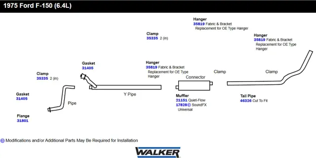 17828 - : SoundFX Universal Universal Exhaust Muffler 2.5" Inlet (ID) 2" Outlet (ID) for Walker Exhaust Image