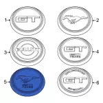 JR3Z6342528E - Body: Emblem for Ford: Mustang Image