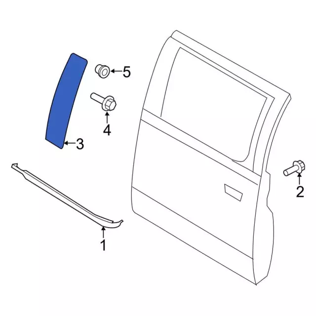Molding Door Outside - Ford (FL3Z-1520555-SG)