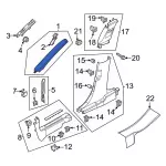 LJ8Z5803599AD - Body: Windshield Pillar Trim for Ford Image