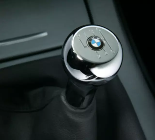 25160411928 - Interior: Chrome Bmw Roundel Shift Knobs - 6-Speed for BMW: 128i, 135i, 328i, 328i xDrive, 328xi, 330Ci, 330i, 330xi, 335d, 335i, 335i xDrive, 335is, 335xi, 525i, X3, Z4 Image