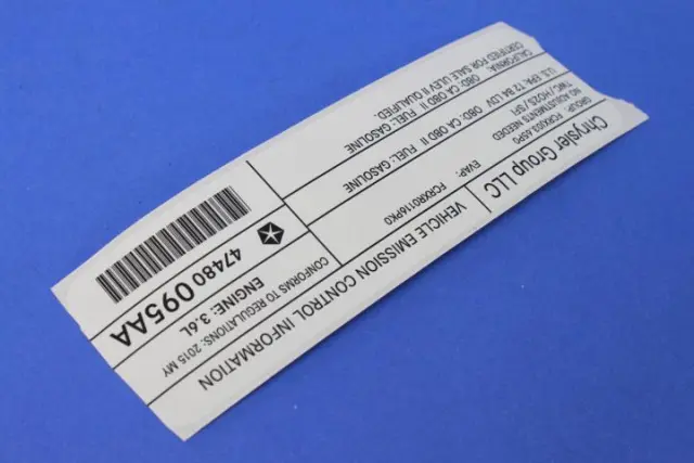 Veci Label Label - Mopar (47480095AA)