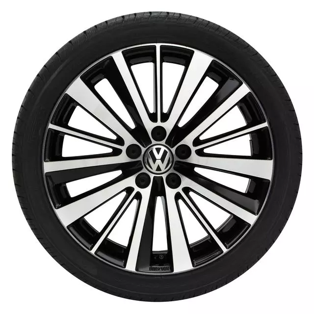 5C5071498AX1 - Suspension: 18in Preston Wheel - Silver w/ Black Insert for Volkswagen Image
