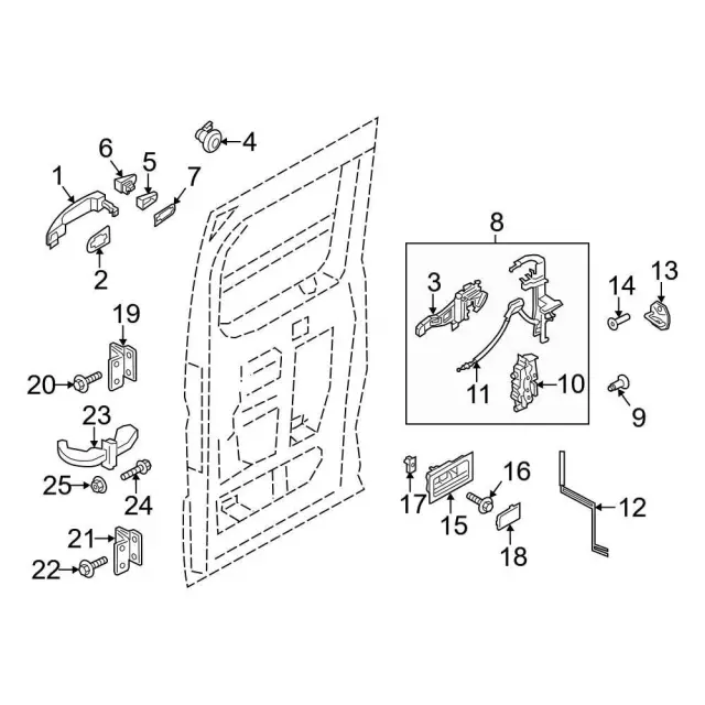 Door Latch Assembly - Ford (JK4Z-6143288-R)