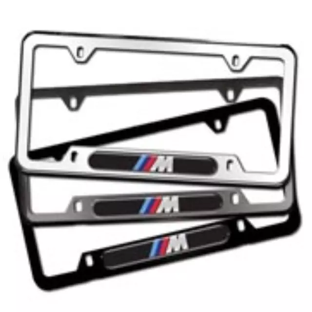 82110034722 - Exterior: Slimline License Plate Frame - Satin Finish for BMW: 128i, 135i, 135is, 228i, 228i xDrive, 320i, 320i xDrive, 328d, 328d xDrive, 328i, 328i xDrive, 335d, 335i, 335i GT xDrive, 335i xDrive, 335is, 340i, 340i xDrive, 428i, 428i xDrive, 435i, 435i xDrive, 528i, 528i xDrive, 535d, 535d xDrive, 535i, 535i xDrive, 550i, 550i xDrive, 640i, 640i xDrive, 650i, 650i xDrive, 740i, 740Li, 740Li xDrive, 750i, 750i xDrive, 750Li, 750Li xDrive, 760Li, M235i, M235i xDrive, M3, M4, M5, M6, X1, X3, X4, X5, X6, Z4 Image