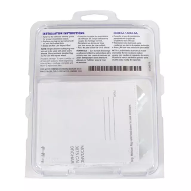 Wheel Locks - Zinc-Plated For Hidden Lugs - Ford (2L1Z-1A043-AA)