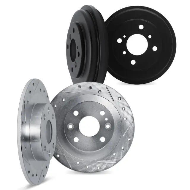 700476160 - : DFC Brake Rotors and Drums - Drilled &amp; Slotted - Silver for DYNAMIC FRICTION Image