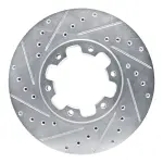 63167084L - : DFC Brake Rotor - Drilled and Slotted - Silver for DYNAMIC FRICTION Image