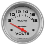 4491 - : GAUGE, VOLTMETER, 2 5/8", 18V, ELECTRIC, ULTRA-LITE for AutoMeter Image