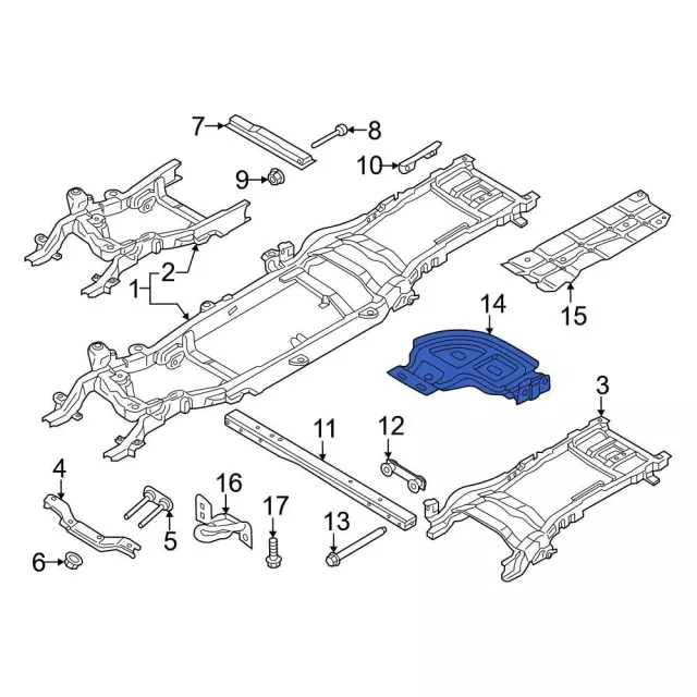 JC3Z7E063A - Body: Skid Plate for Ford: F-250 Super Duty, F-350 Super Duty, F-450 Super Duty Image